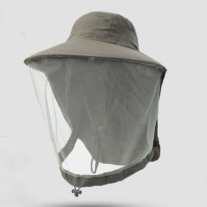 Sun-Protective Breathable Wide-Brim Bucket Hat