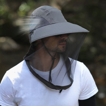 Sun-Protective Breathable Wide-Brim Bucket Hat