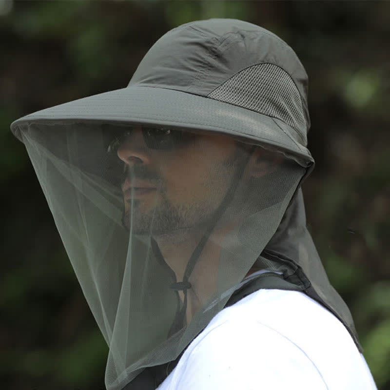 Sun-Protective Breathable Wide-Brim Bucket Hat