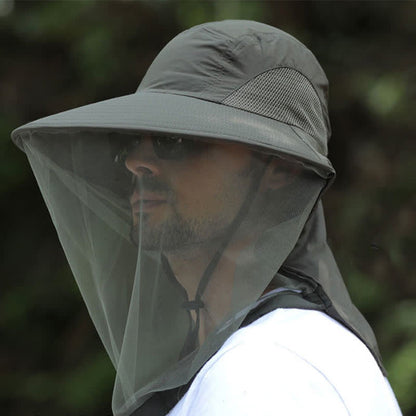 Sun-Protective Breathable Wide-Brim Bucket Hat