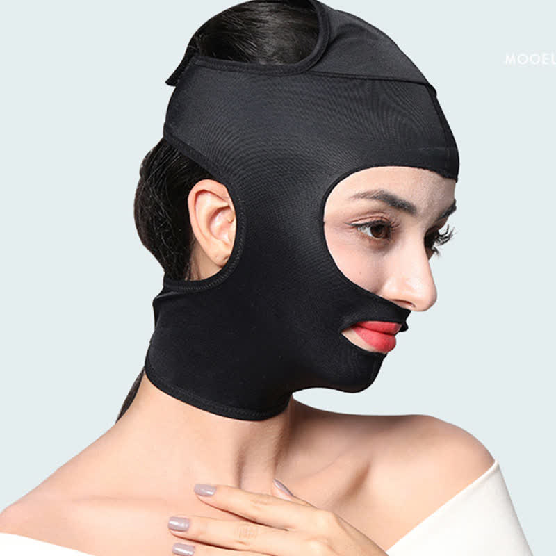 Solid Color Post Surgery V-Face Headgear - Black - 3XL - image 12