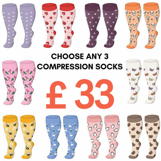 Plus Size Animals Pattern Compression Socks