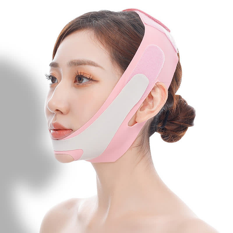 Elastic V-face Elastic Band Contouring Mask - Pink - One Size - image 1