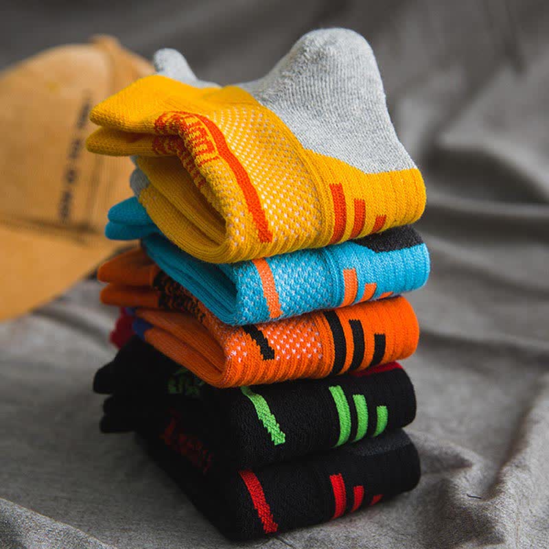 Color-Block Sports Compression Ankle Socks(5 Pairs) - image 4