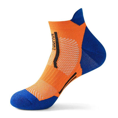 Color-Block Sports Compression Ankle Socks(5 Pairs) - Orange - EU38-44(US5-10) - image 6