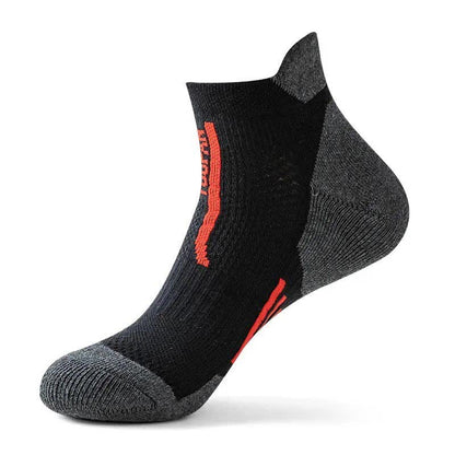 Color-Block Sports Compression Ankle Socks(5 Pairs) - Black - EU38-44(US5-10) - image 15