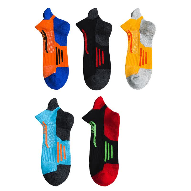 Color-Block Sports Compression Ankle Socks(5 Pairs) - image 2
