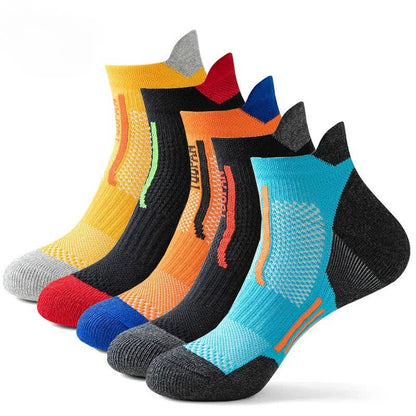 Color-Block Sports Compression Ankle Socks(5 Pairs) - image 3