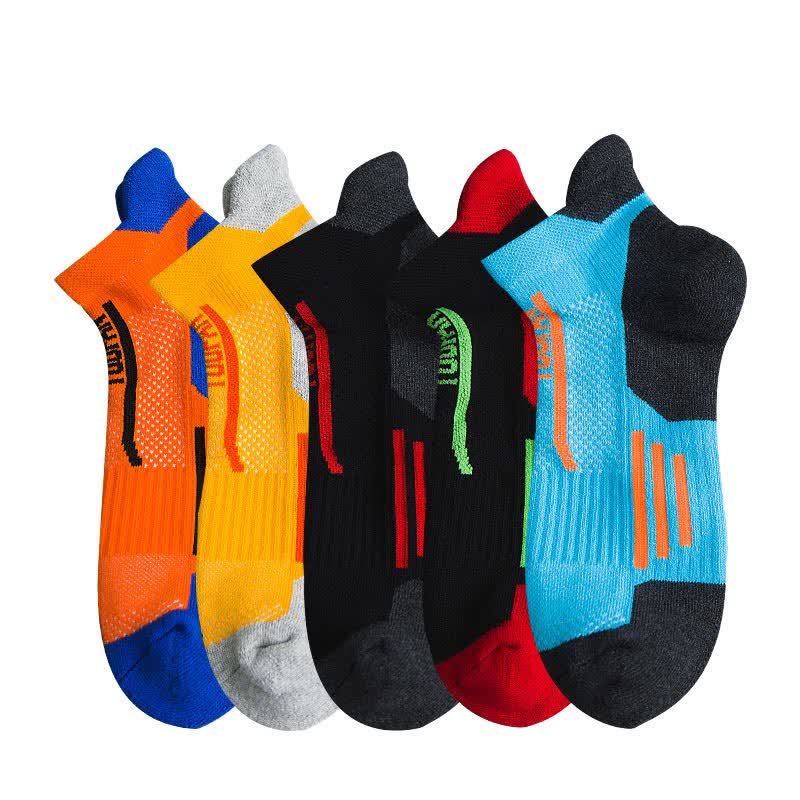 Color-Block Sports Compression Ankle Socks(5 Pairs) - Multicolor - EU38-44(US5-10) - image 1