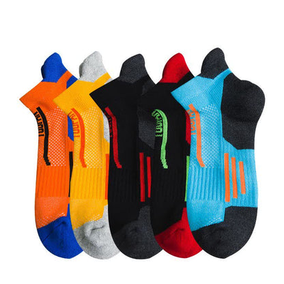 Color-Block Sports Compression Ankle Socks(5 Pairs) - Multicolor - EU38-44(US5-10) - image 1