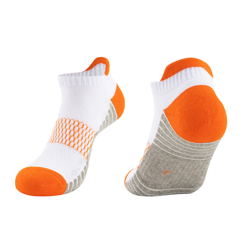 Cotton Sweat-absorbent Breathable Running Ankle Socks(6 Pairs) - Orange - EU35-40(US2-7) - image 1