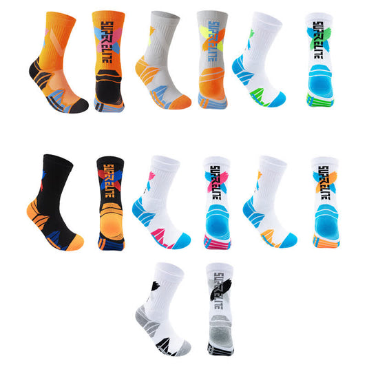 Color-Block Cushioned Support Basketball Quarter Socks(7 Pairs) - Multicolor - EU38-44(US5-10) - image 0