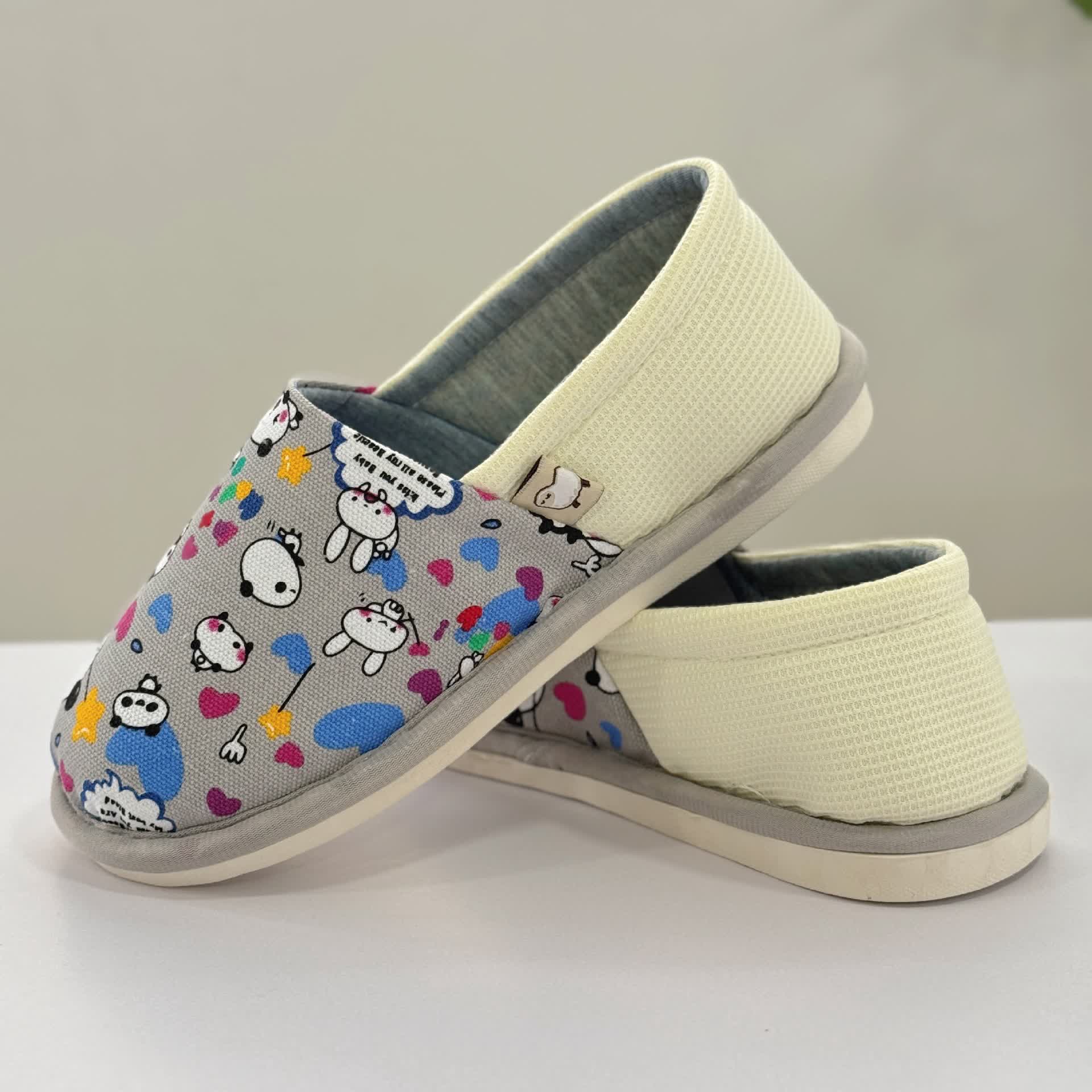 Cute Animal Print Non-Slip Canvas Home Slippers - image 10