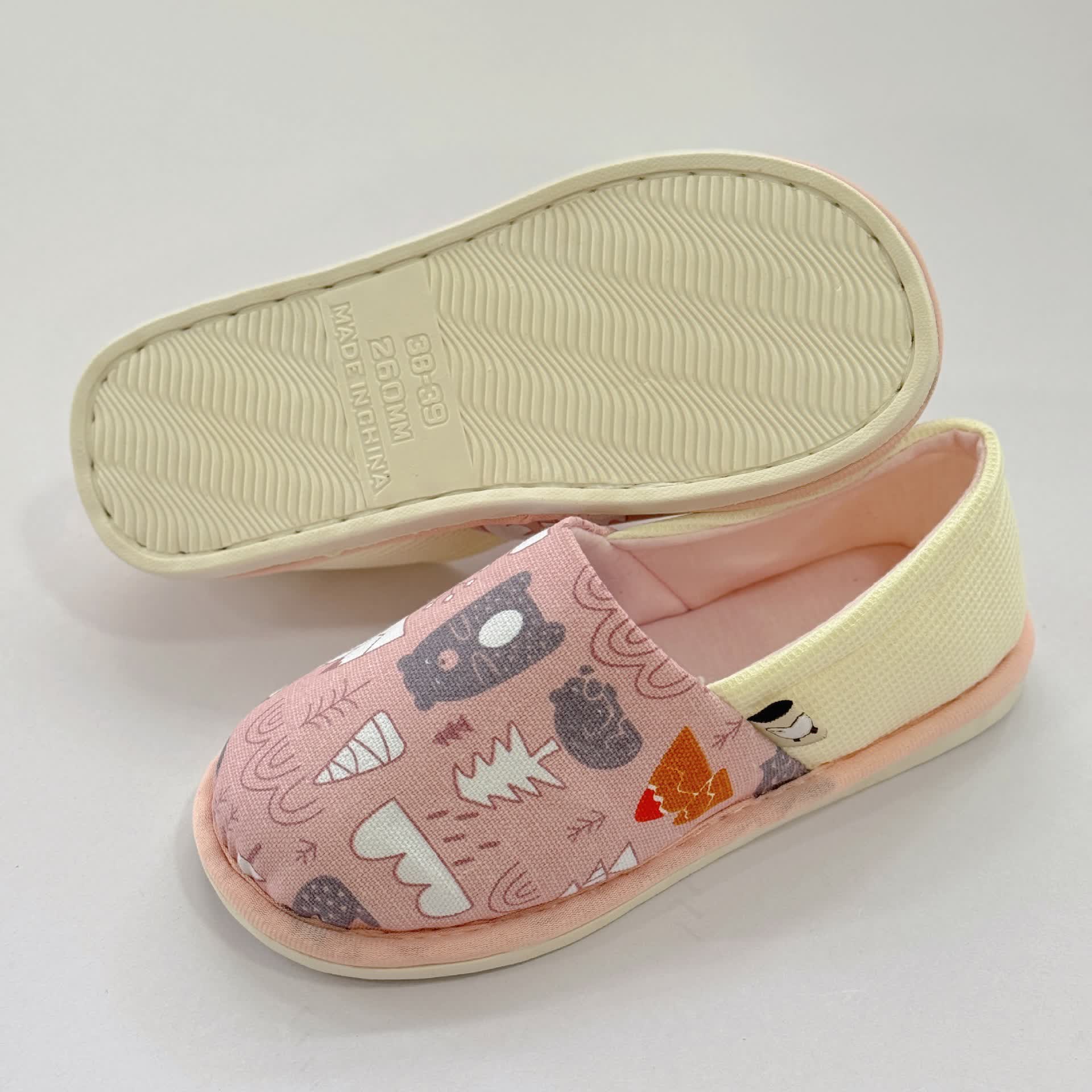 Cute Animal Print Non-Slip Canvas Home Slippers - image 6