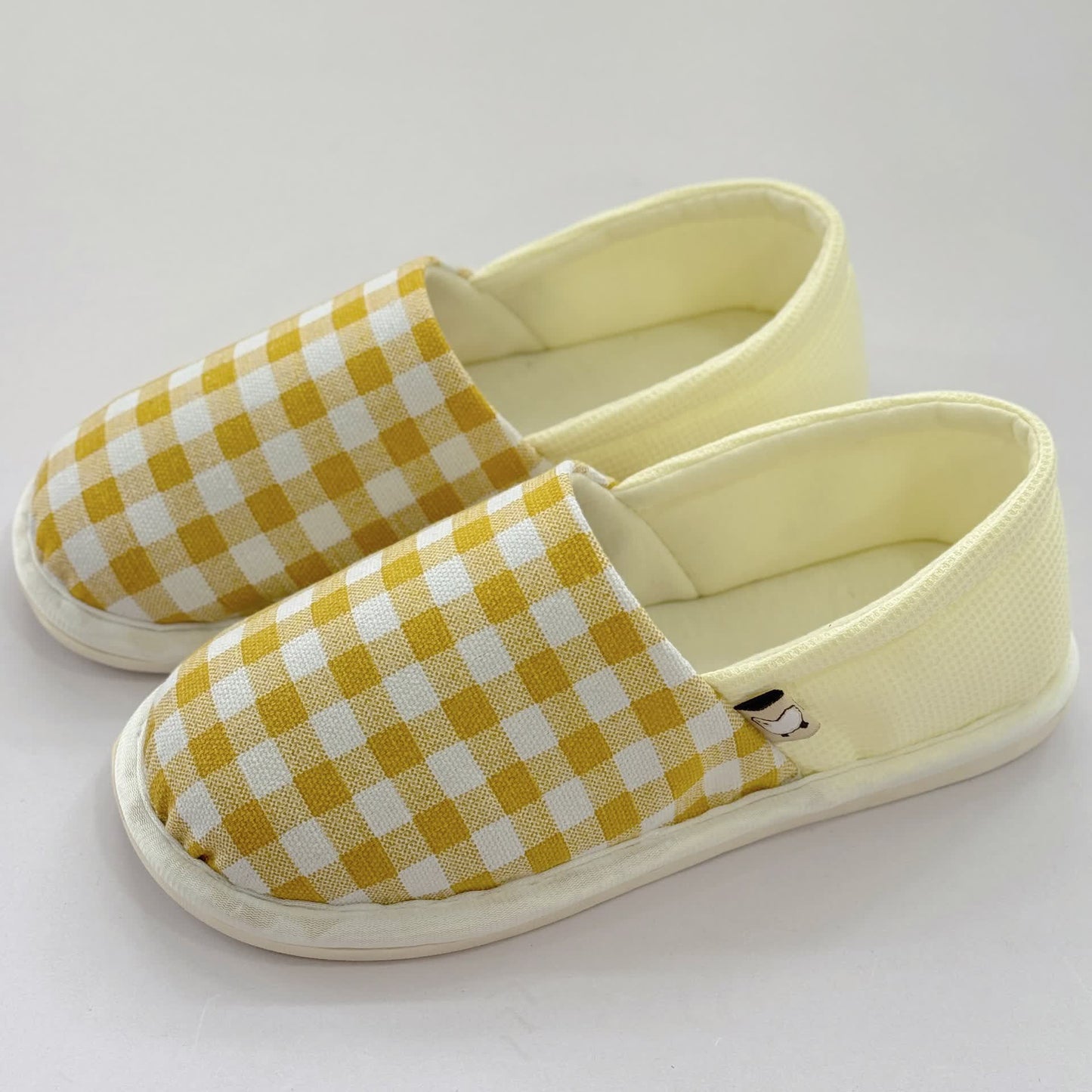 Plaid Print Non-Slip Canvas Home Slippers