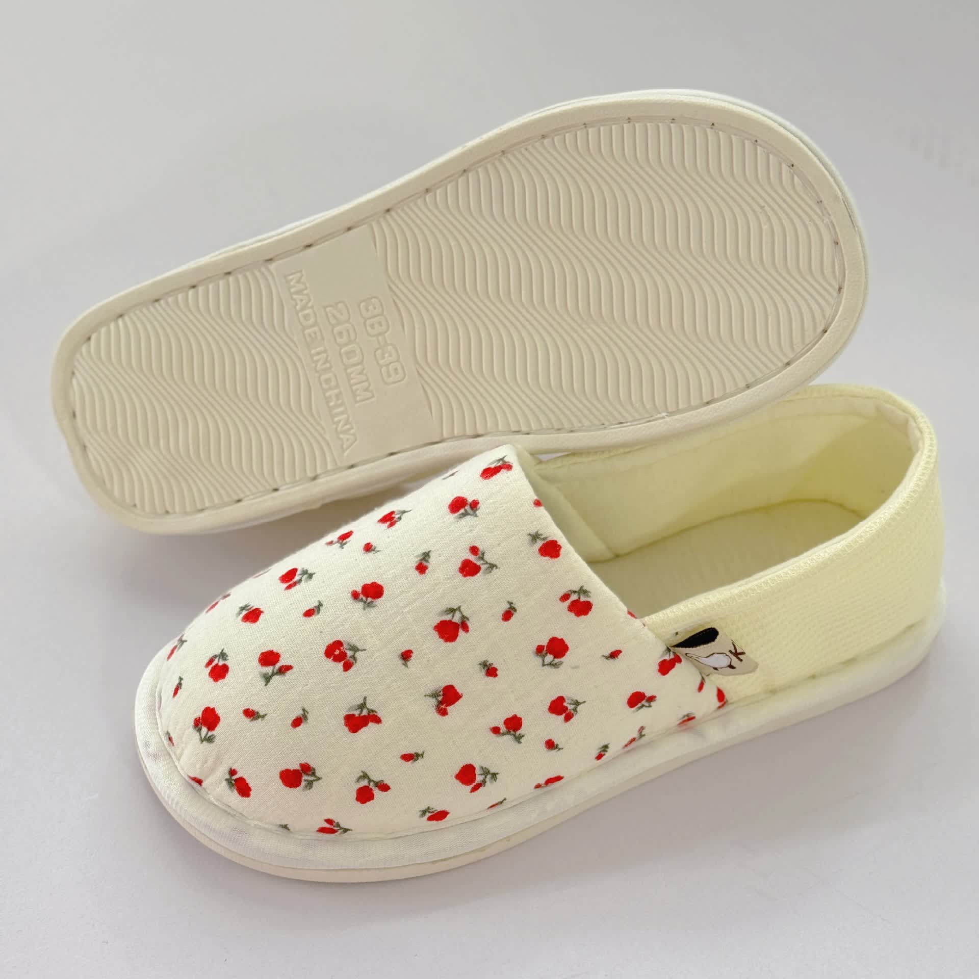 Floral Non-Slip Canvas Home Slippers - image 3