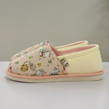 Rabbit Print Non-Slip Canvas Home Slippers - image 3