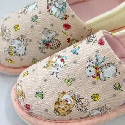 Rabbit Print Non-Slip Canvas Home Slippers - image 7