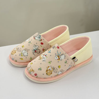Rabbit Print Non-Slip Canvas Home Slippers - image 2
