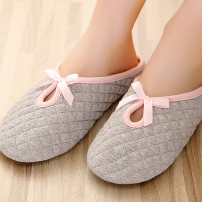 Elegant Bow Breathable Maternity Home Slippers