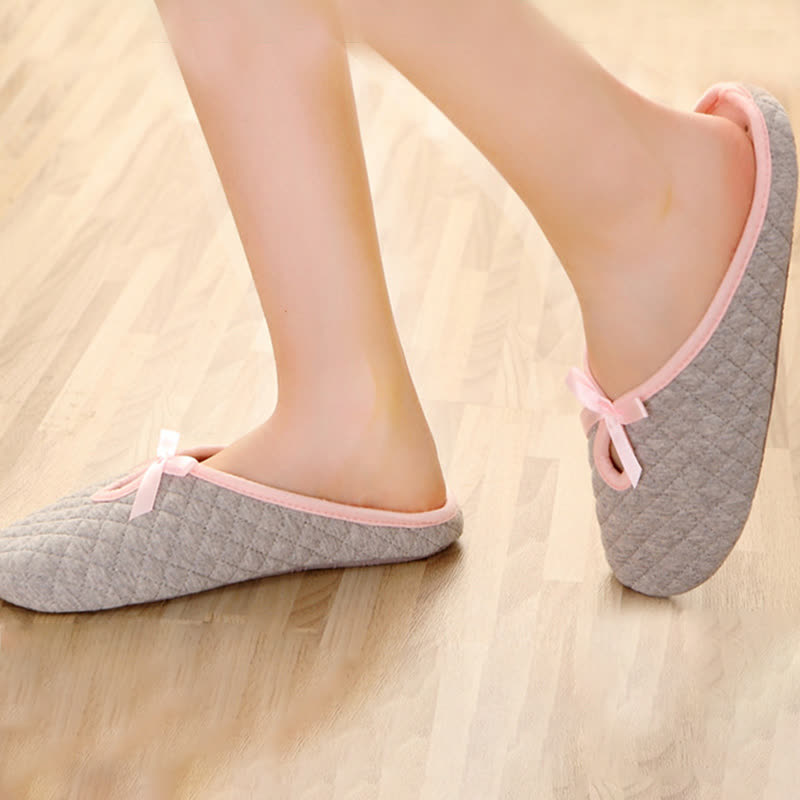 Elegant Bow Breathable Maternity Home Slippers