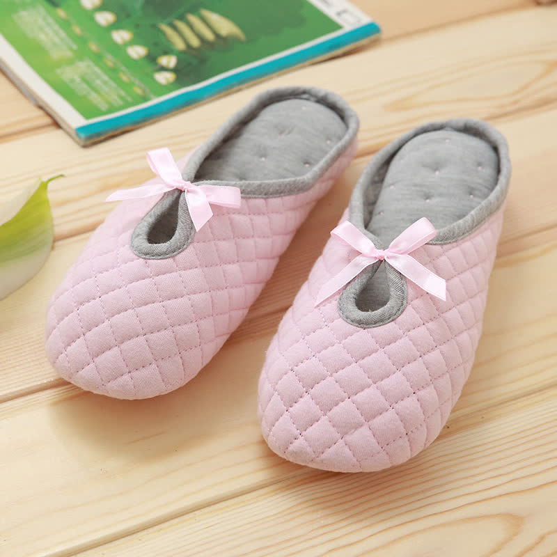 Elegant Bow Breathable Maternity Home Slippers - image 2