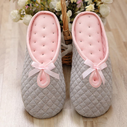 Elegant Bow Breathable Maternity Home Slippers