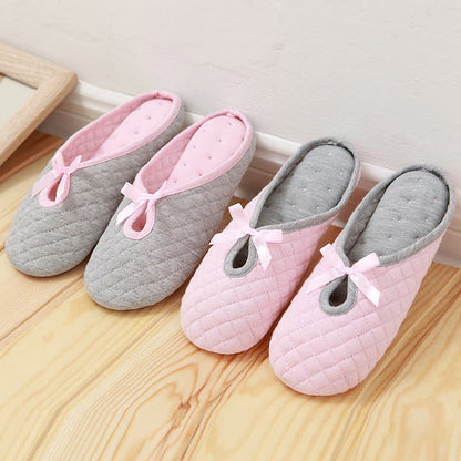 Elegant Bow Breathable Maternity Home Slippers