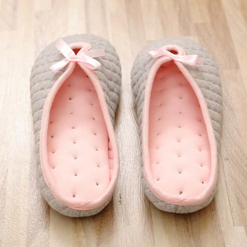 Elegant Bow Breathable Maternity Home Slippers