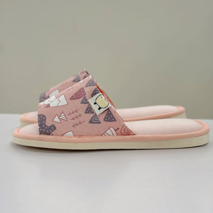 Cartoon Print Canvas Open-Toe Home Slippers - image 4