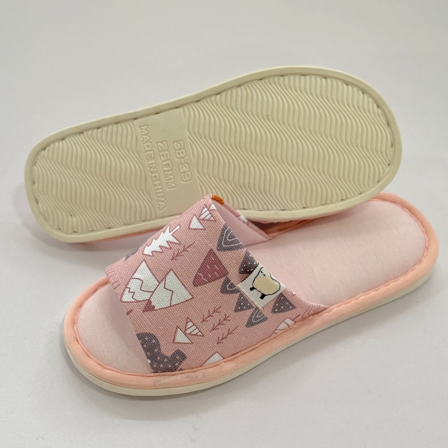Cartoon Print Canvas Open-Toe Home Slippers - image 5