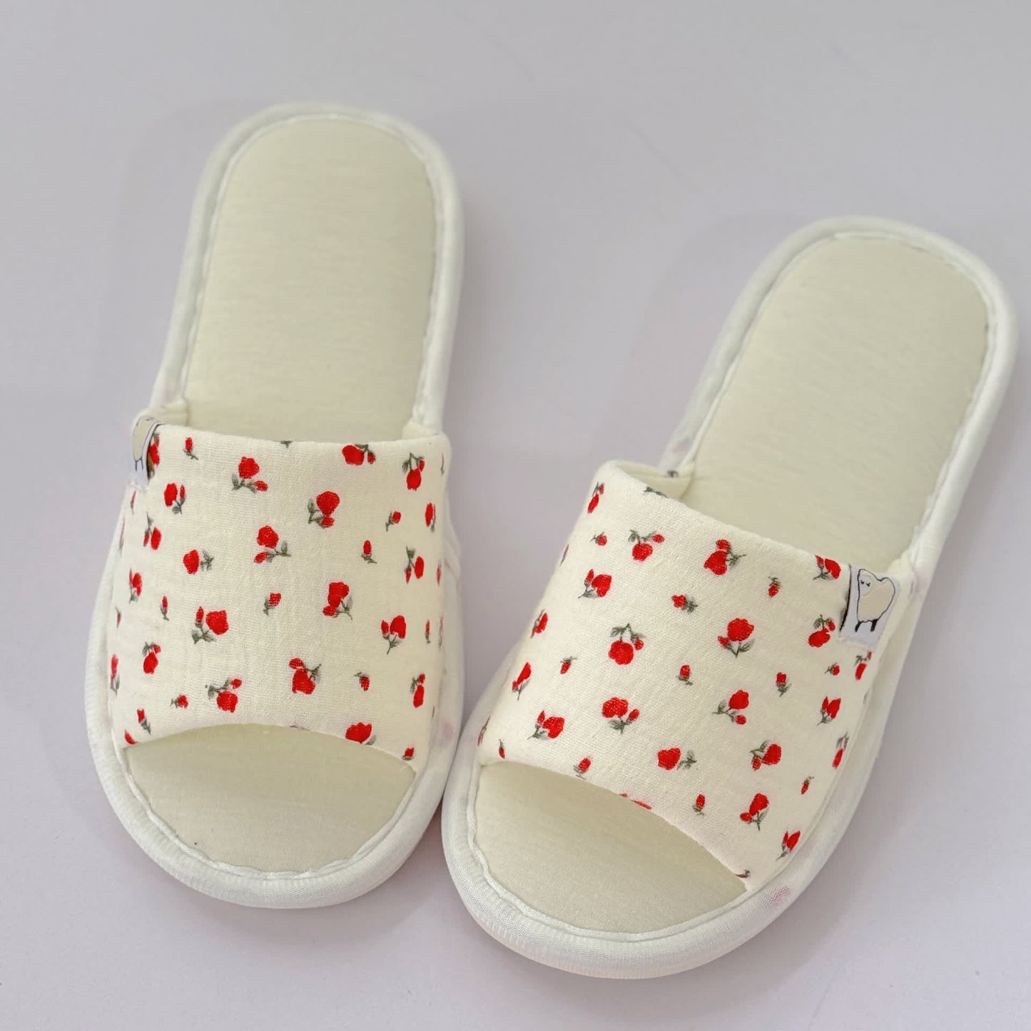 Floral Canvas Open-Toe Home Slippers - image 3