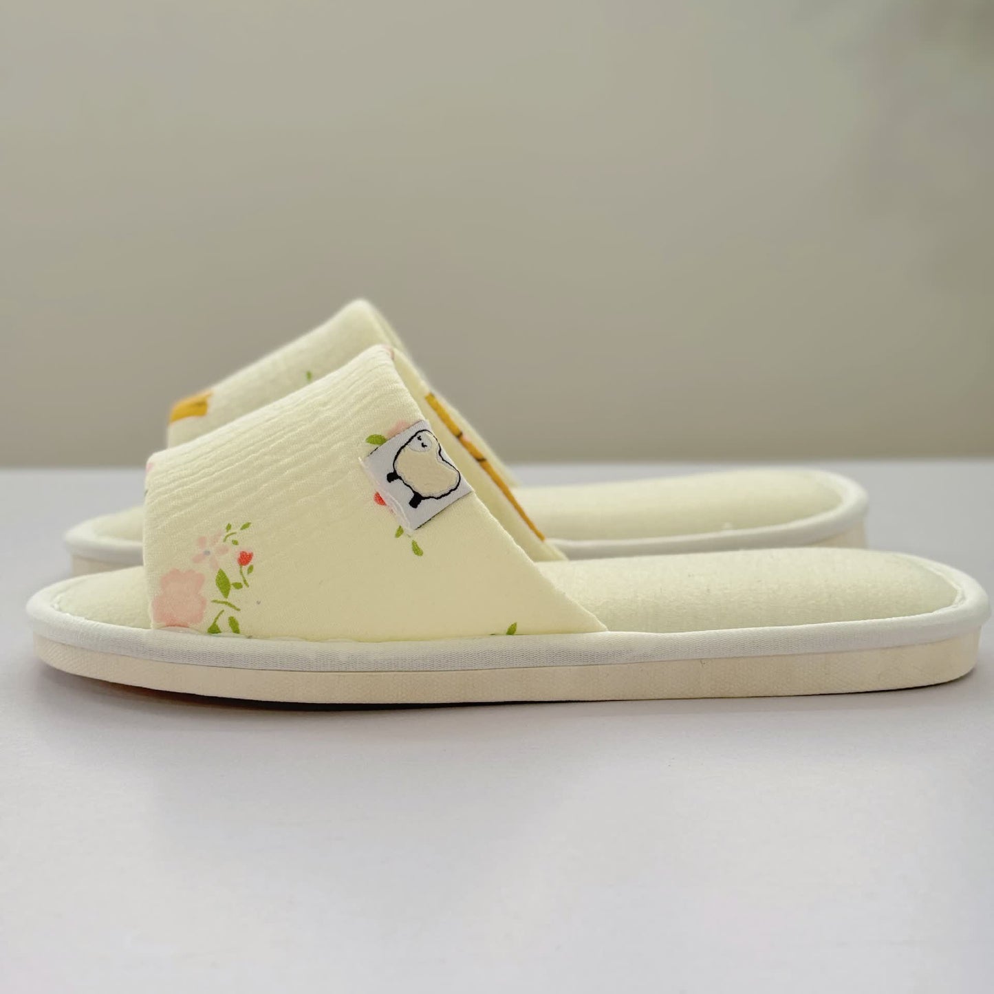 Elegant Floral Canvas Open-Toe Home Slippers - image 3