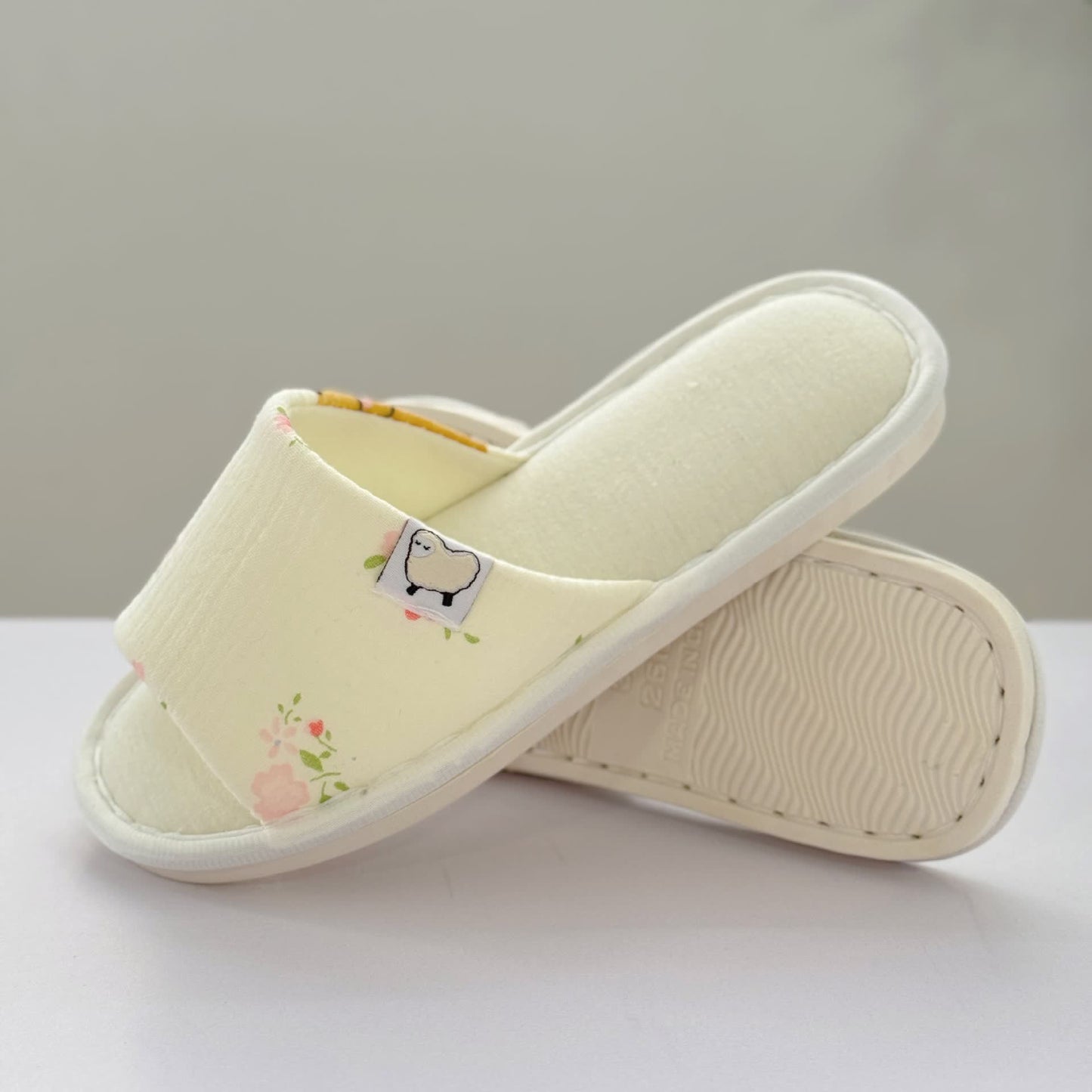 Elegant Floral Canvas Open-Toe Home Slippers - image 3
