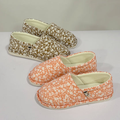 Rustic Floral Non-Slip Canvas Home Slippers - image 1