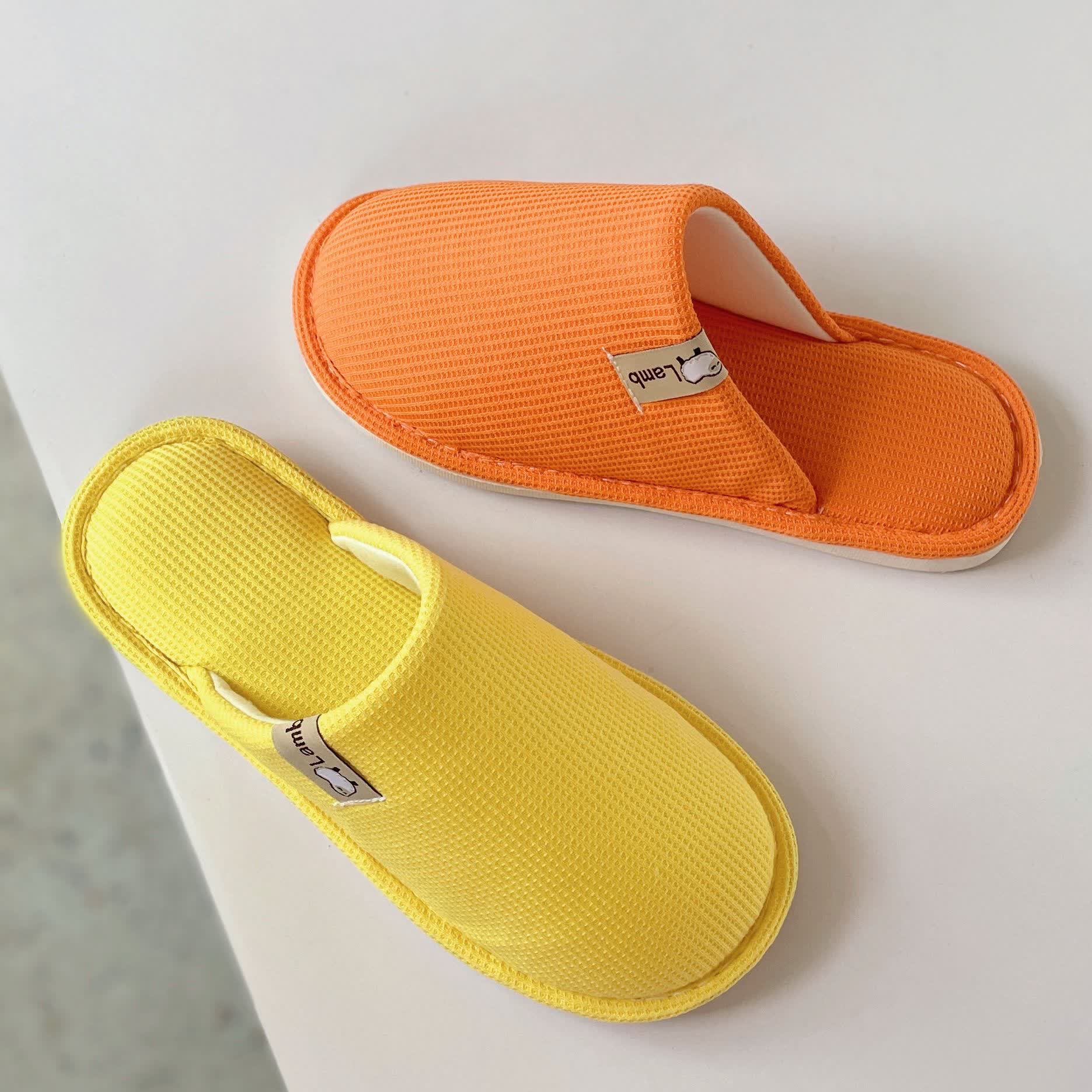 Solid Color Simple Waffle Home Slippers - image 1
