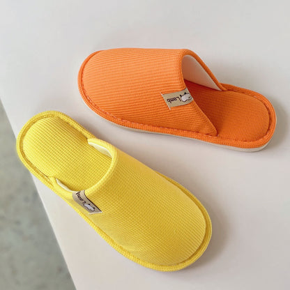 Solid Color Simple Waffle Home Slippers - image 1