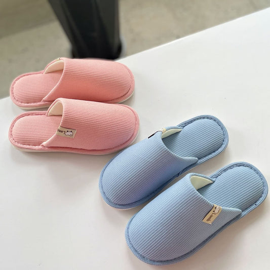 Solid Color Simple Waffle Home Slippers - image 0