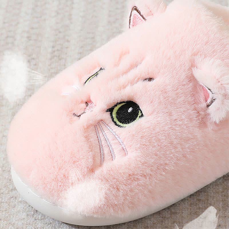Cute Cartoon Kitten Indoor Plush Slippers - image 7