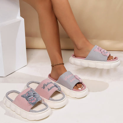 Cute Cartoon Kitten Home Slippers - image 2