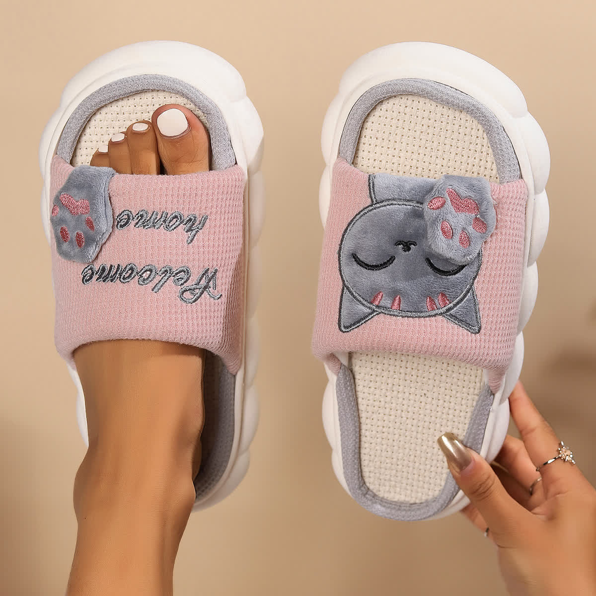 Cute Cartoon Kitten Home Slippers - image 6