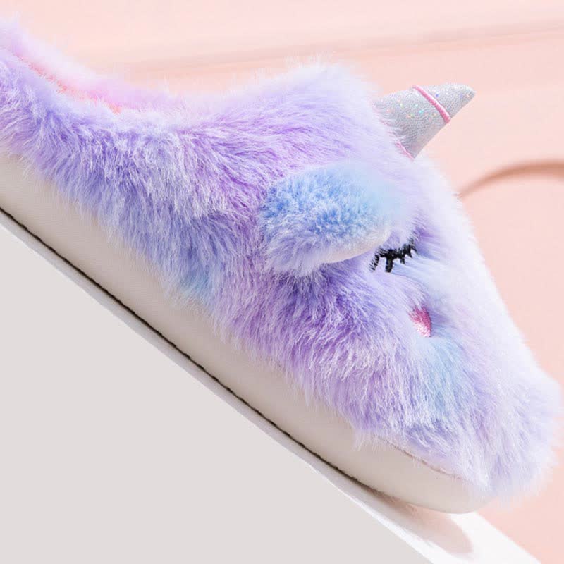 Cute Unicorn Plush Home Slippers - image 8