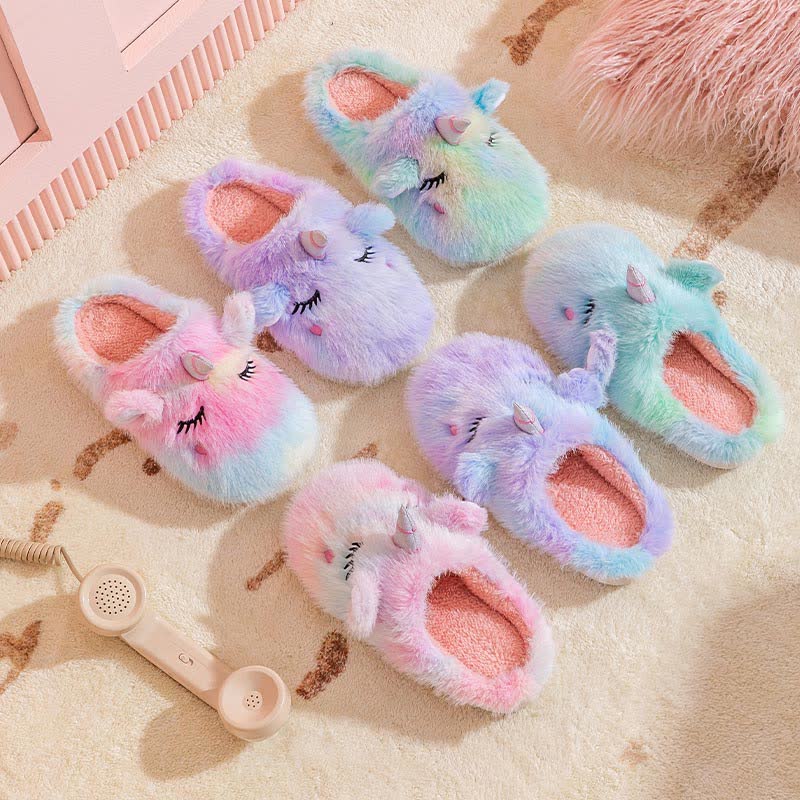 Cute Unicorn Plush Home Slippers - image 1