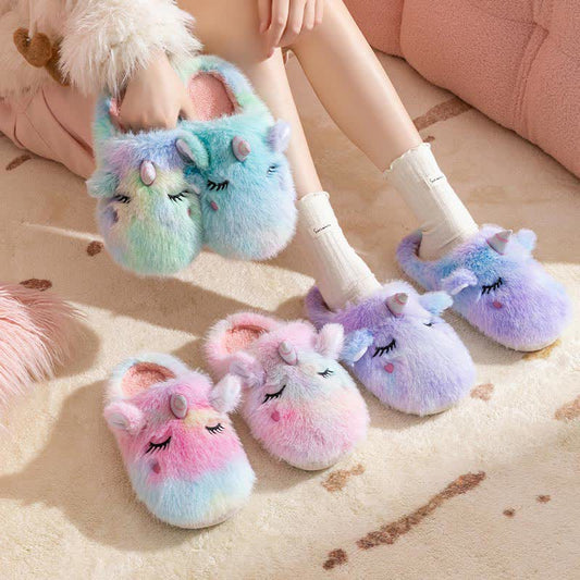 Cute Unicorn Plush Home Slippers - image 0
