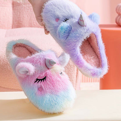 Cute Unicorn Plush Home Slippers - image 3