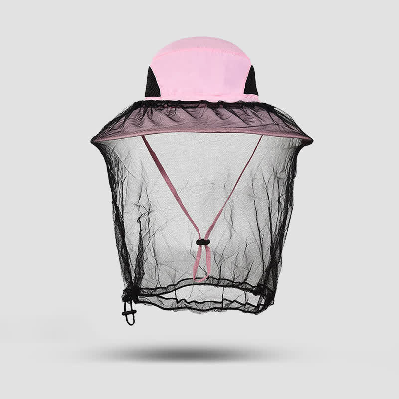 Outdoor Sun Protection and Anti-mosquito Bucket Hat - Pink - One Size - image 1
