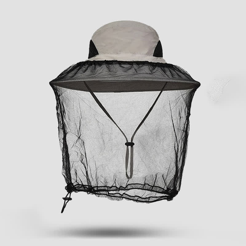 Outdoor Sun Protection and Anti-mosquito Bucket Hat - Light Gray - One Size - image 5