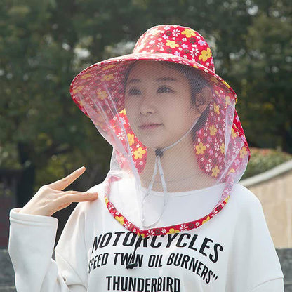 Floral Print Outdoor Wide Brim Bucket Hat - image 1
