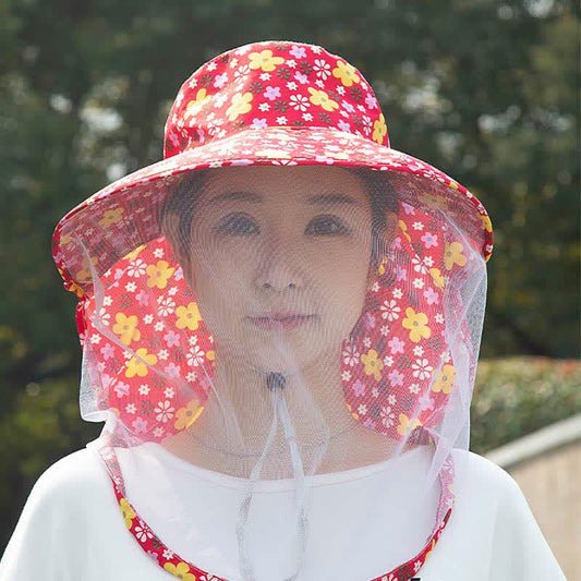 Floral Print Outdoor Wide Brim Bucket Hat - A - One Size - image 0