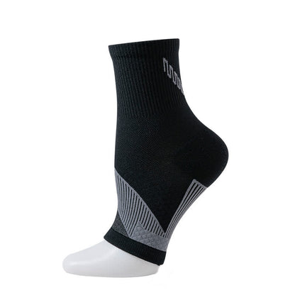 Solid Color Open Toe Compression Socks(3 Pairs) - Black - L/XL - image 5